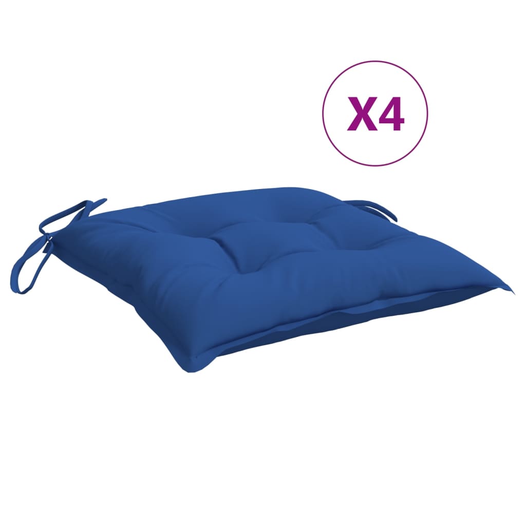 Coussins de chaise lot de 4 bleu 40x40x7 cm tissu oxford