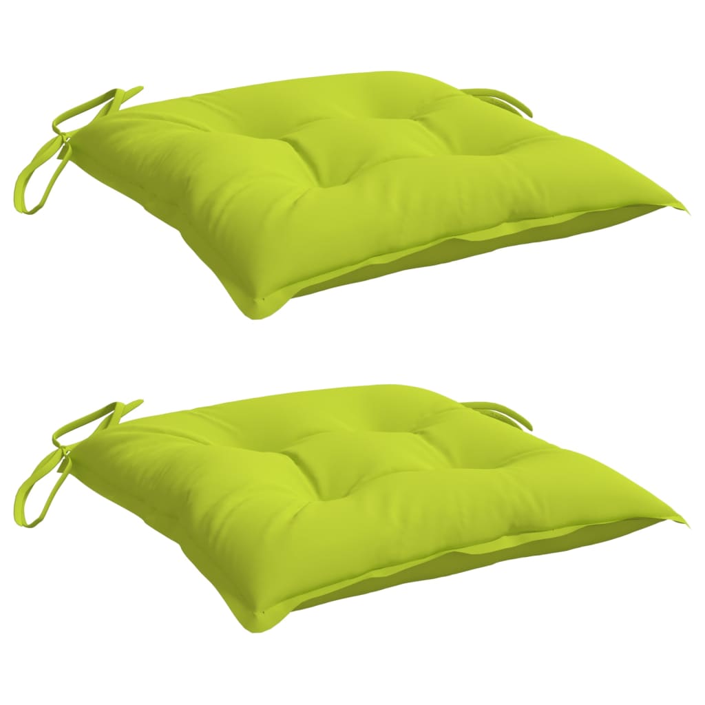 Coussins de chaise lot de 2 vert brillant 40x40x7 cm