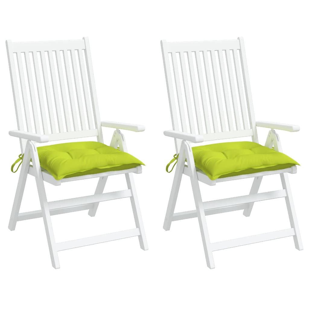 Coussins de chaise lot de 2 vert brillant 40x40x7 cm