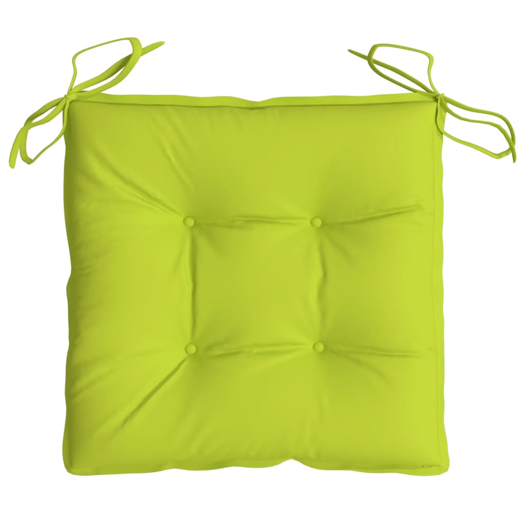 Coussins de chaise lot de 2 vert brillant 40x40x7 cm