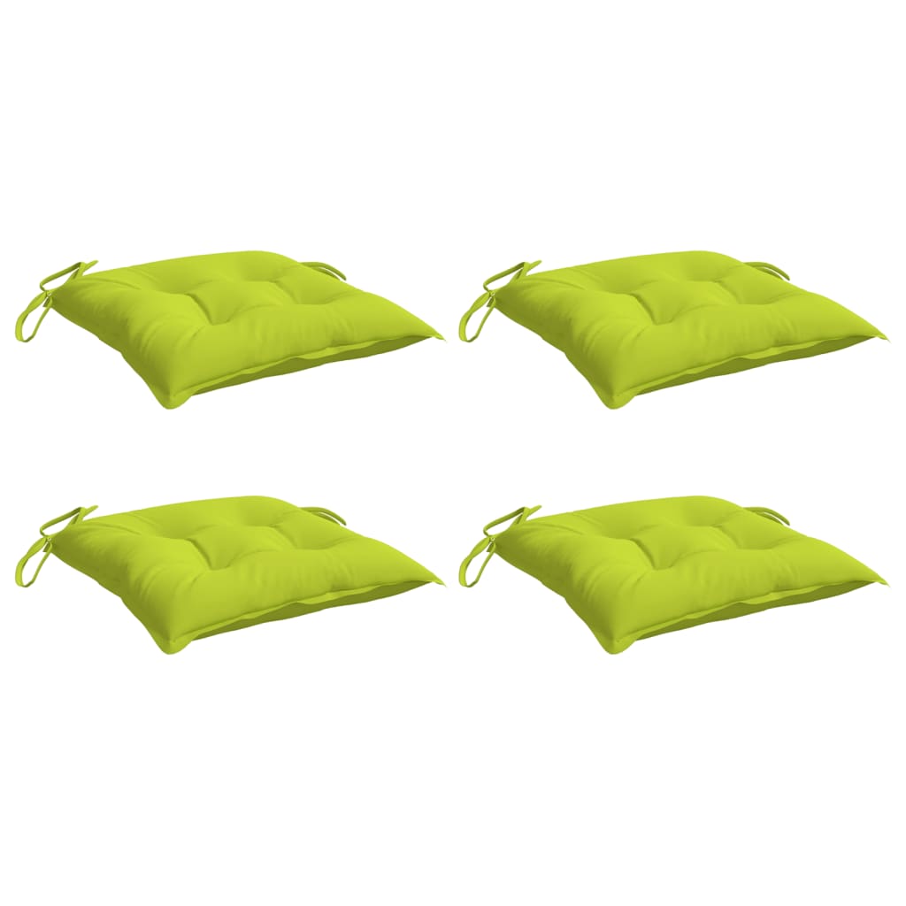 Coussins de chaise lot de 4 vert brillant 40x40x7 cm