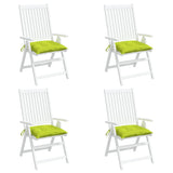 Coussins de chaise lot de 4 vert brillant 40x40x7 cm