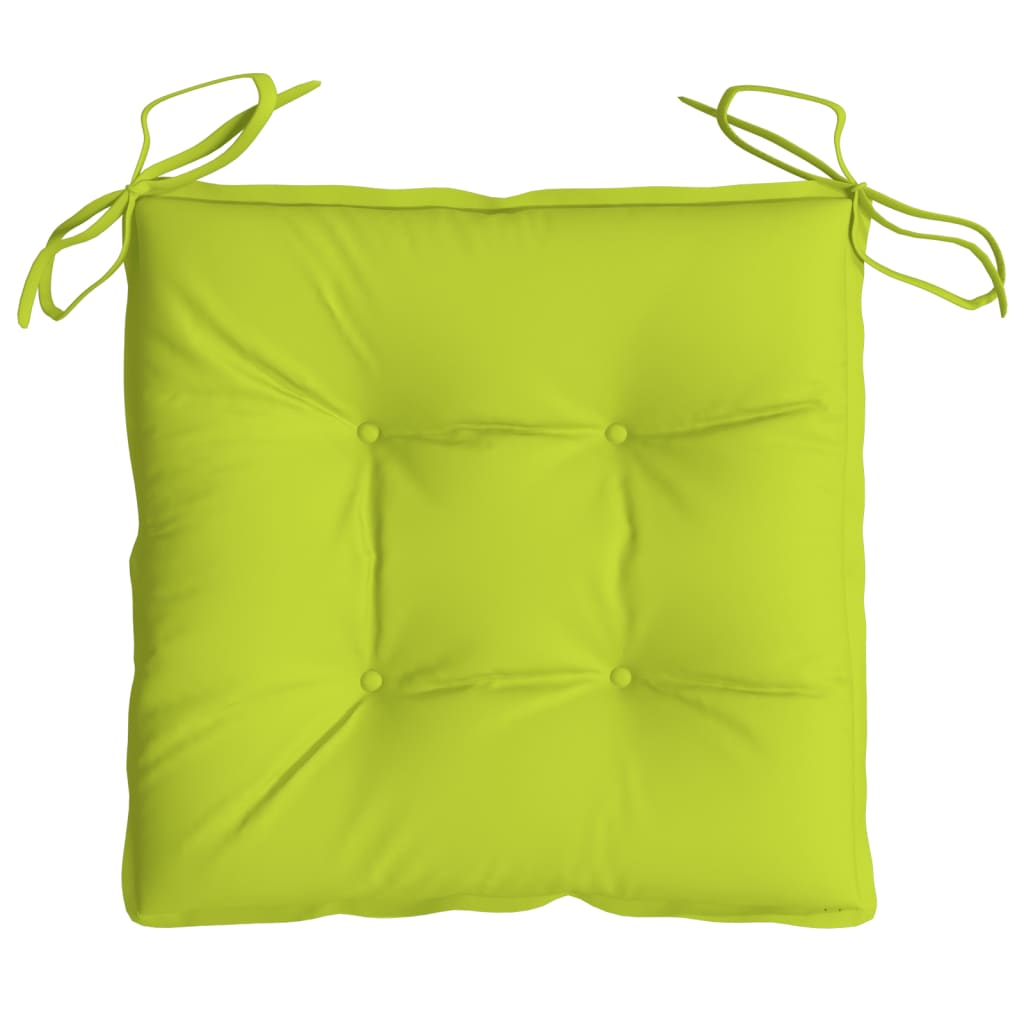 Coussins de chaise lot de 4 vert brillant 40x40x7 cm