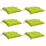 Coussins de chaise lot de 6 vert brillant 40x40x7 cm