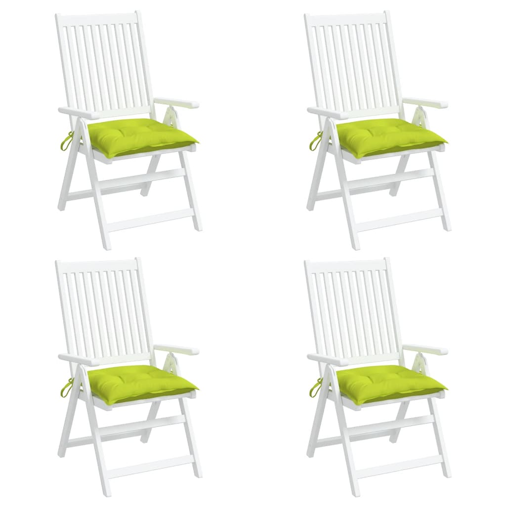 Coussins de chaise lot de 6 vert brillant 40x40x7 cm