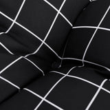 Coussins de chaise lot de 2 carreaux noir 40x40x7 cm tissu