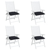 Coussins de chaise lot de 4 carreaux noir 40x40x7 cm tissu