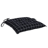 Coussins de chaise lot de 4 carreaux noir 40x40x7 cm tissu