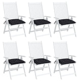 Coussins de chaise lot de 6 carreaux noir 40x40x7 cm tissu