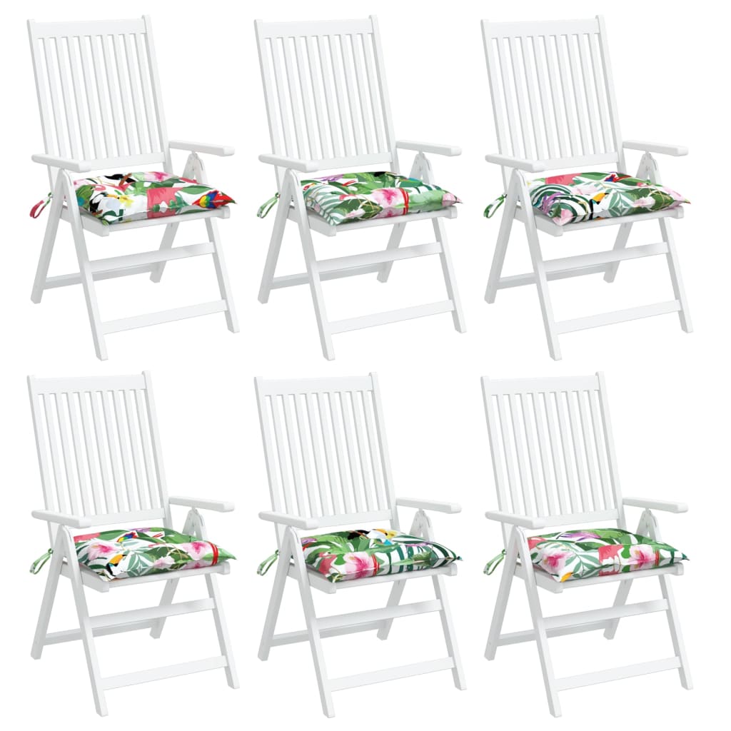 Coussins de chaise lot de 6 multicolore 40x40x7 cm tissu