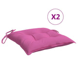 Coussins de chaise lot de 2 rose 40x40x7 cm tissu