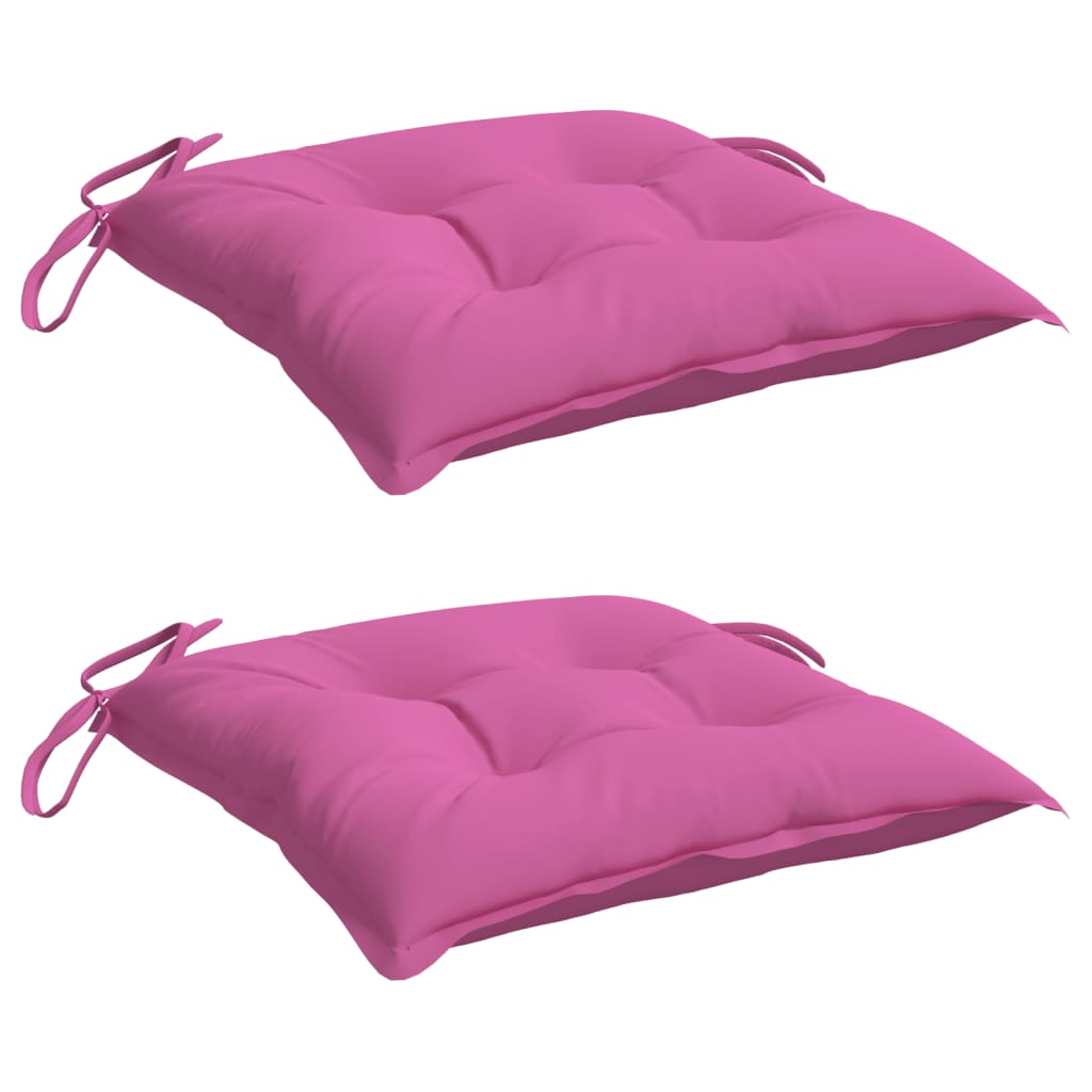 Coussins de chaise lot de 2 rose 40x40x7 cm tissu