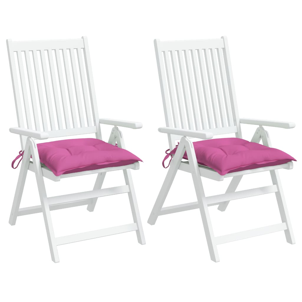 Coussins de chaise lot de 2 rose 40x40x7 cm tissu