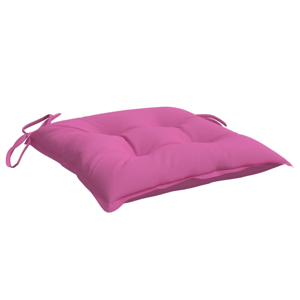 Coussins de chaise lot de 2 rose 40x40x7 cm tissu