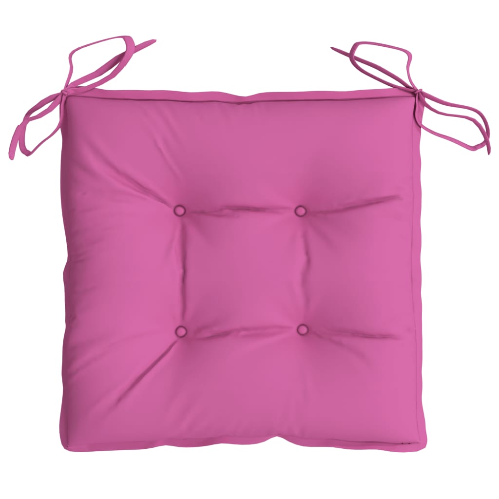 Coussins de chaise lot de 2 rose 40x40x7 cm tissu