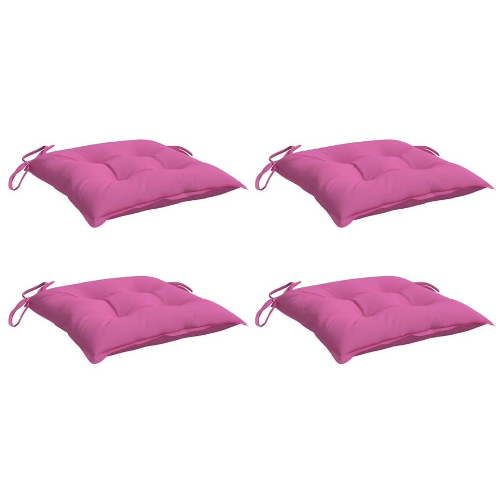 Stuhlkissen 4er-Set rosa 40x40x7 cm Stoff