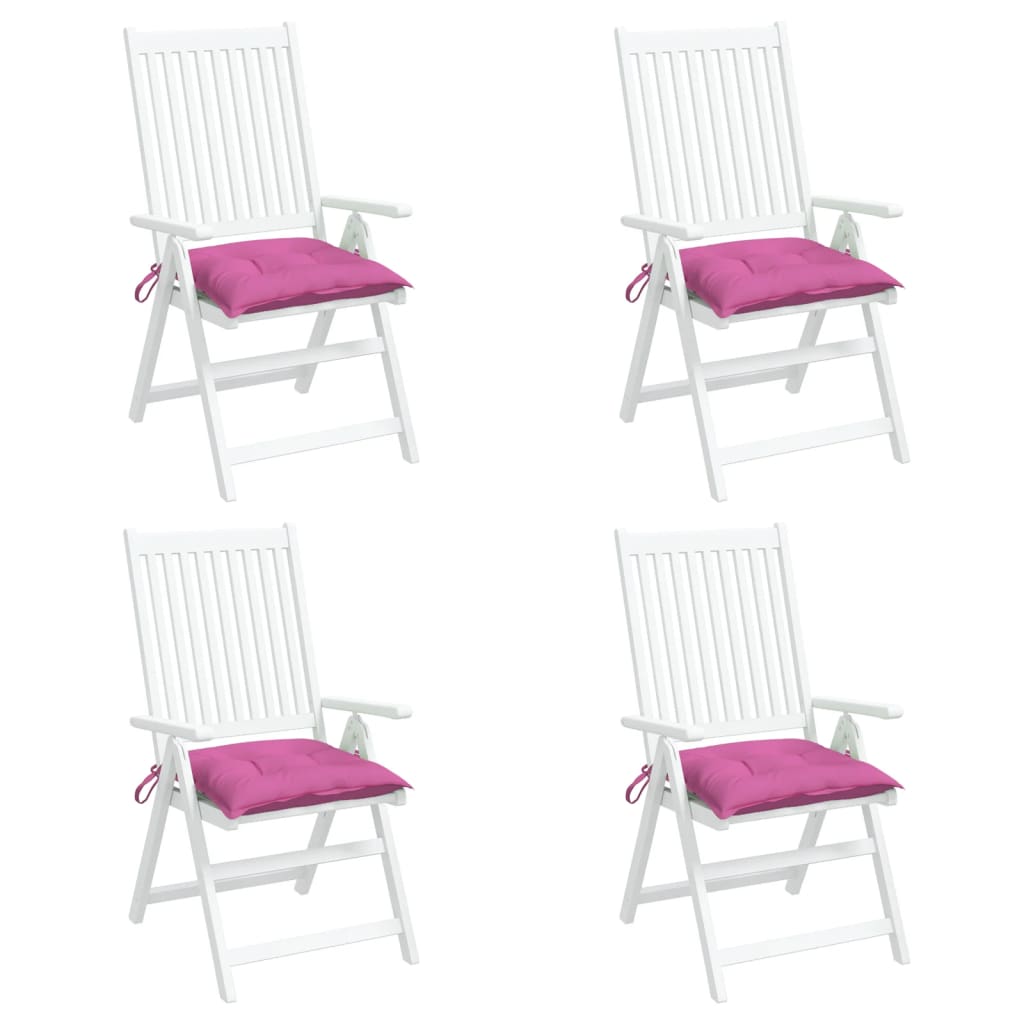 Stuhlkissen 4er-Set rosa 40x40x7 cm Stoff