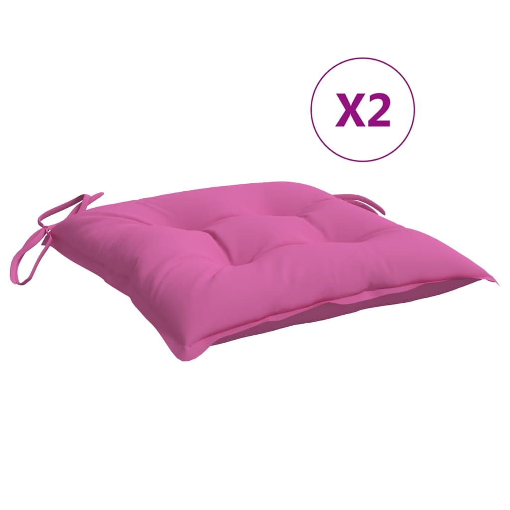 Coussins de chaise lot de 6 rose 40x40x7 cm tissu