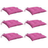 Coussins de chaise lot de 6 rose 40x40x7 cm tissu