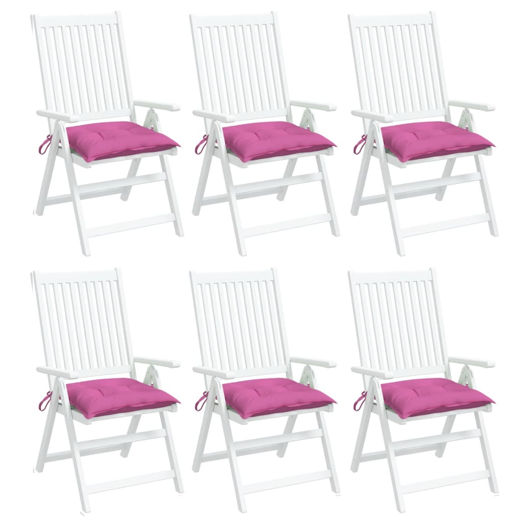 Coussins de chaise lot de 6 rose 40x40x7 cm tissu