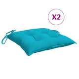 Coussins de chaise lot de 2 turquoise 40x40x7 cm tissu