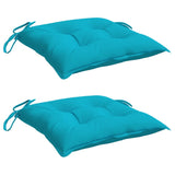 Coussins de chaise lot de 2 turquoise 40x40x7 cm tissu