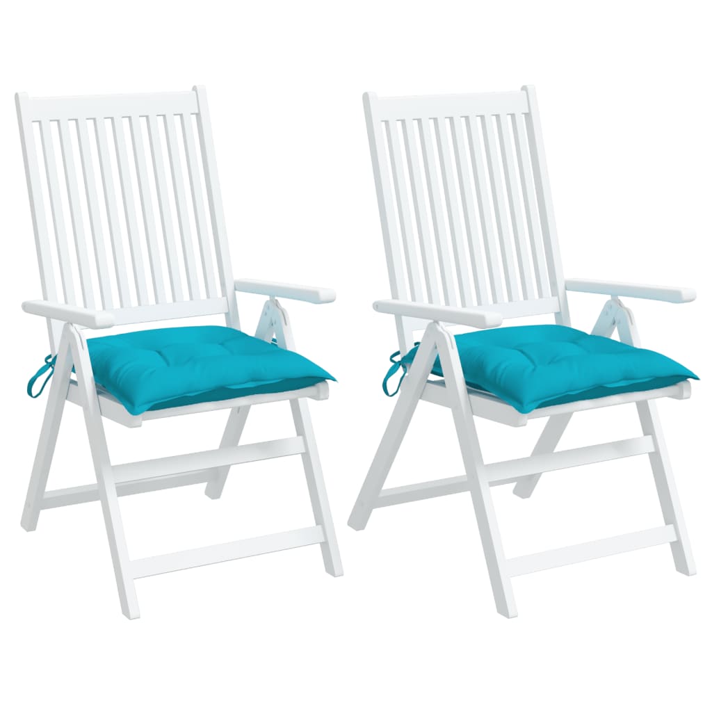 Chair cushions set of 2 turquoise 40x40x7 cm fabric