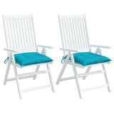 Coussins de chaise lot de 2 turquoise 40x40x7 cm tissu