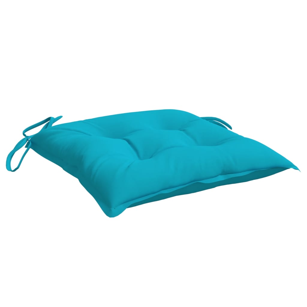 Chair cushions set of 2 turquoise 40x40x7 cm fabric