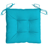 Coussins de chaise lot de 2 turquoise 40x40x7 cm tissu