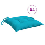 Coussins de chaise lot de 4 turquoise 40x40x7 cm tissu