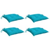 Coussins de chaise lot de 4 turquoise 40x40x7 cm tissu