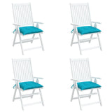 Coussins de chaise lot de 4 turquoise 40x40x7 cm tissu