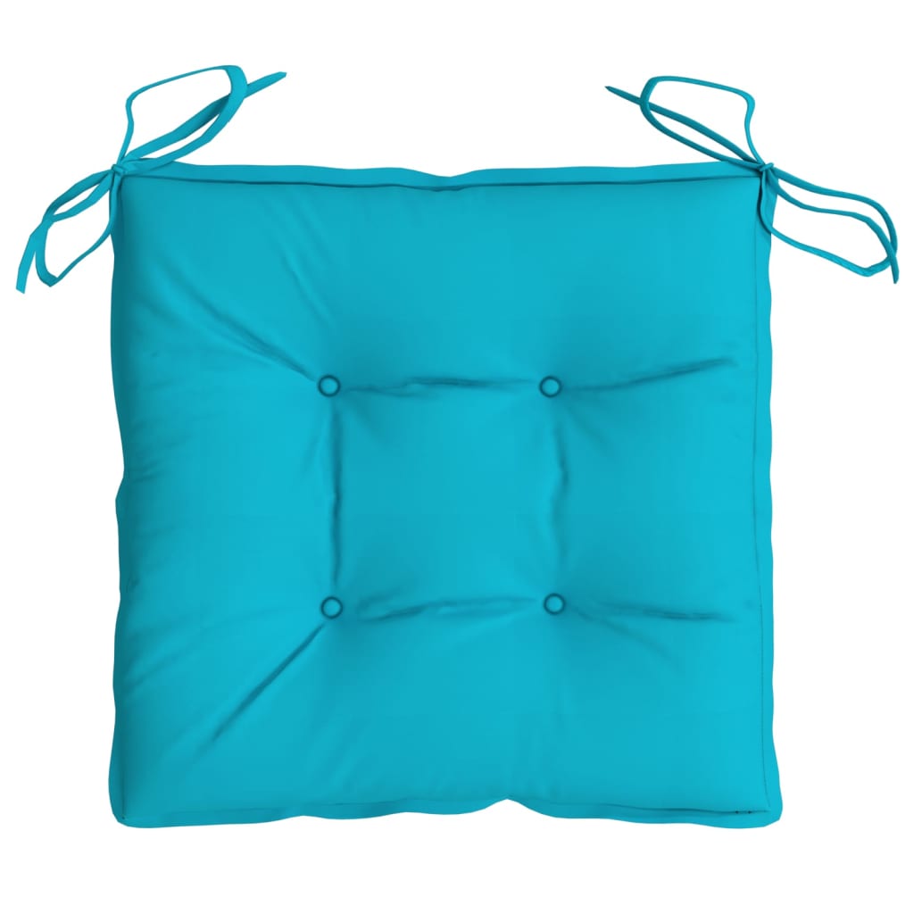 Coussins de chaise lot de 4 turquoise 40x40x7 cm tissu