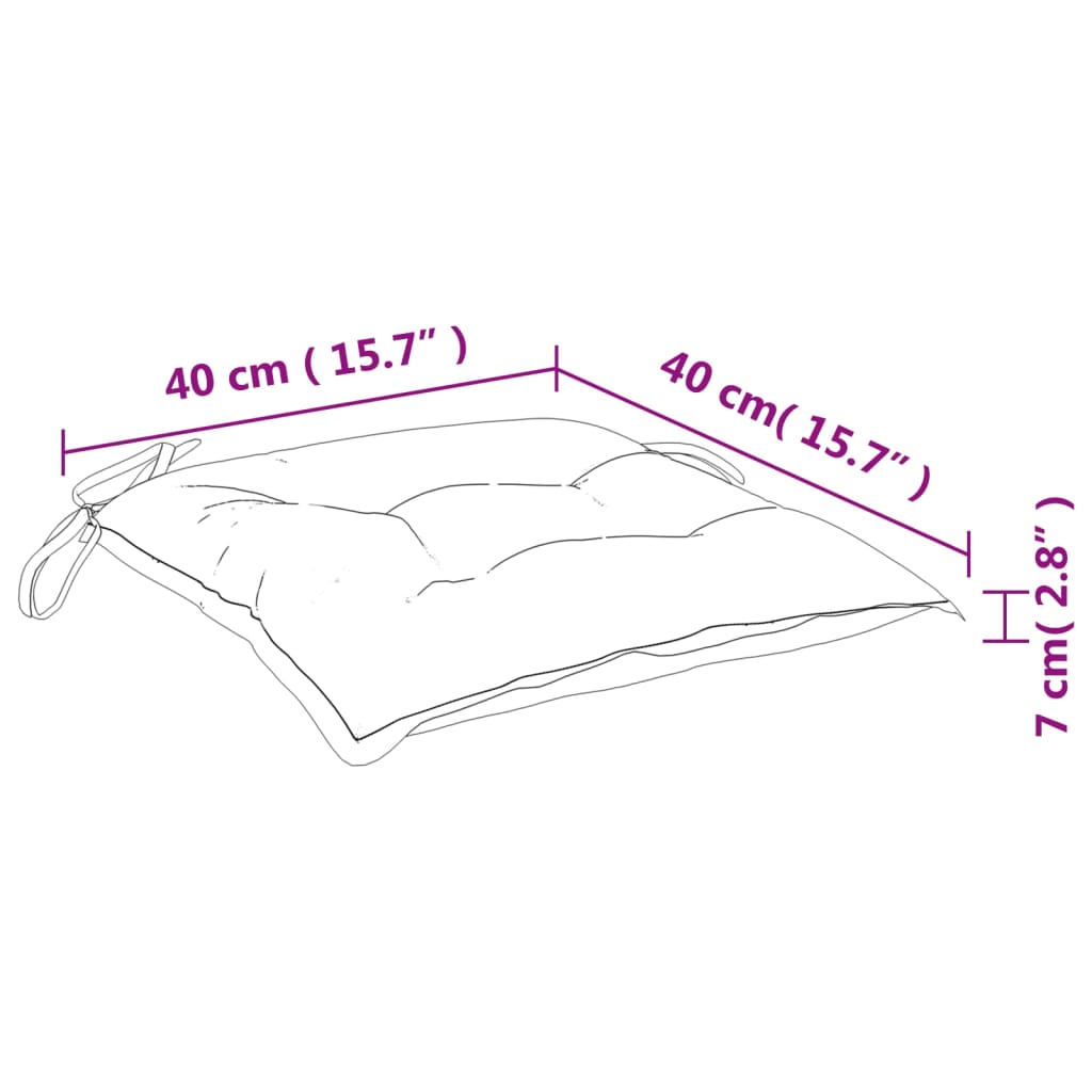 Stuhlkissen 6er-Set türkis 40x40x7 cm Stoff