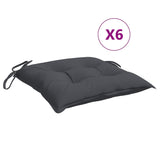 Coussins de chaise lot de 6 anthracite 50x50x7 cm tissu oxford