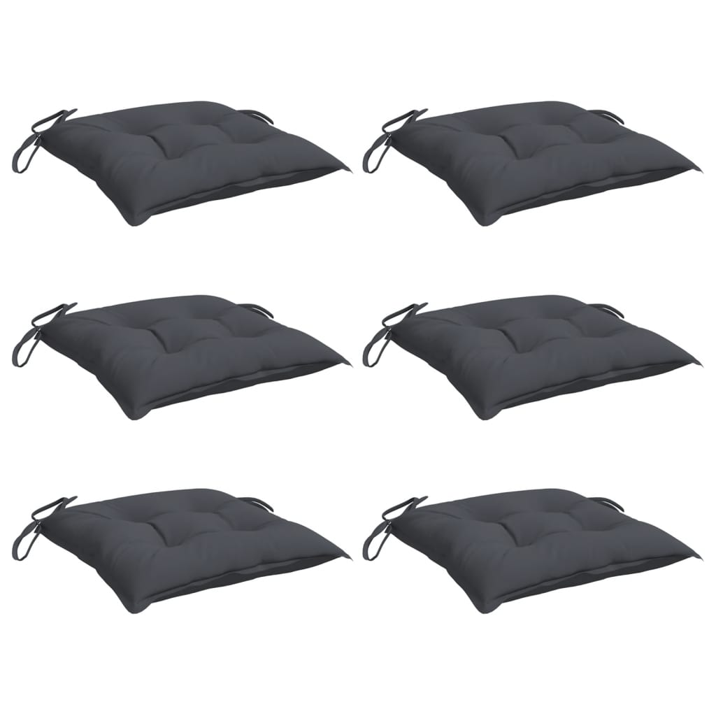 Coussins de chaise lot de 6 anthracite 50x50x7 cm tissu oxford