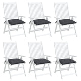 Coussins de chaise lot de 6 anthracite 50x50x7 cm tissu oxford