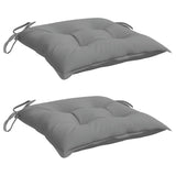 Coussins de chaise lot de 2 gris 50x50x7 cm tissu oxford