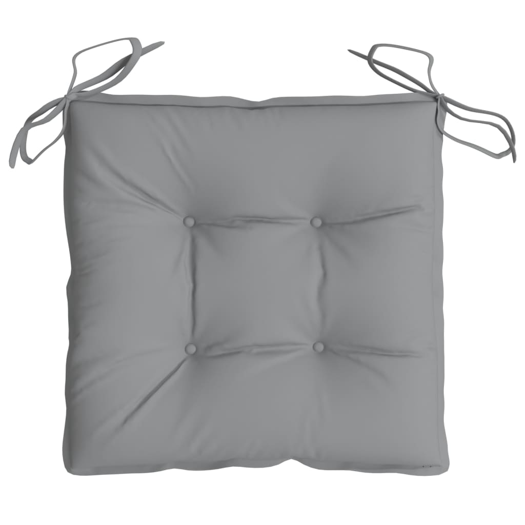 Coussins de chaise lot de 2 gris 50x50x7 cm tissu oxford