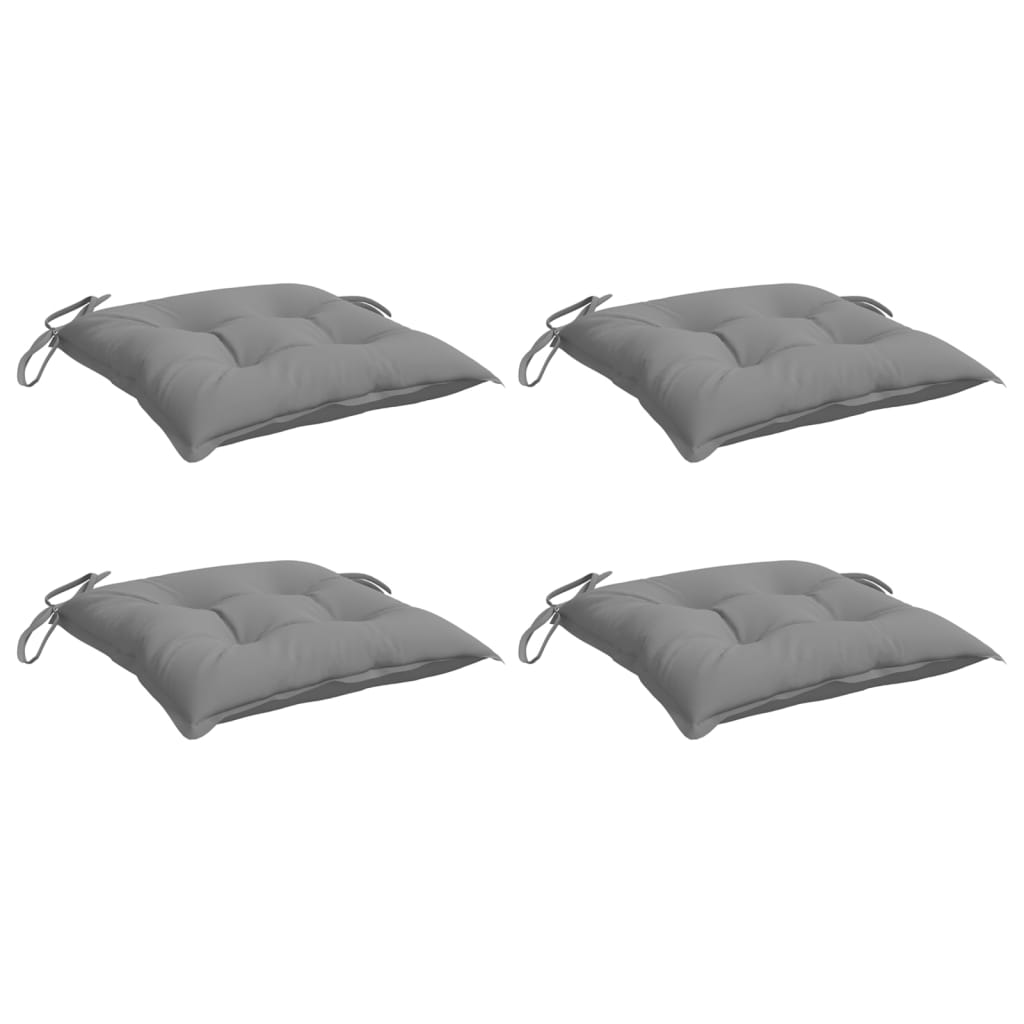 Coussins de chaise lot de 4 gris 50x50x7 cm tissu oxford