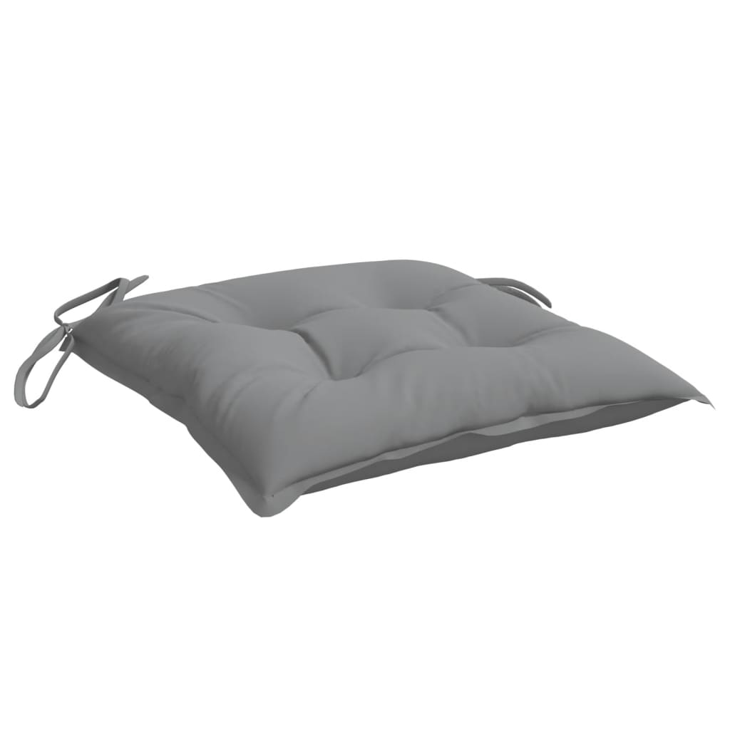 Coussins de chaise lot de 4 gris 50x50x7 cm tissu oxford