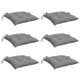 Coussins de chaise lot de 6 gris 50x50x7 cm tissu oxford