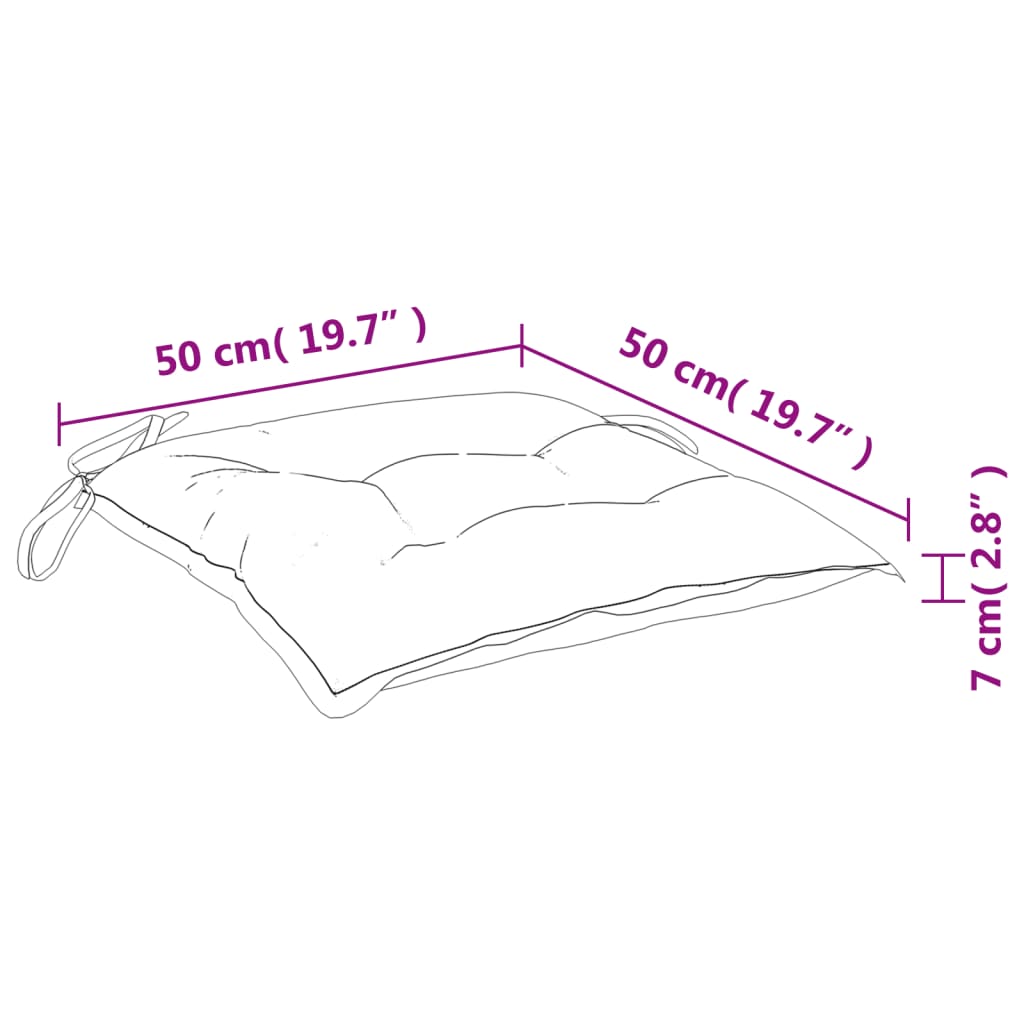 Stuhlkissen, 6er-Set, cremeweiß, 50 x 50 x 7 cm, Oxford-Stoff