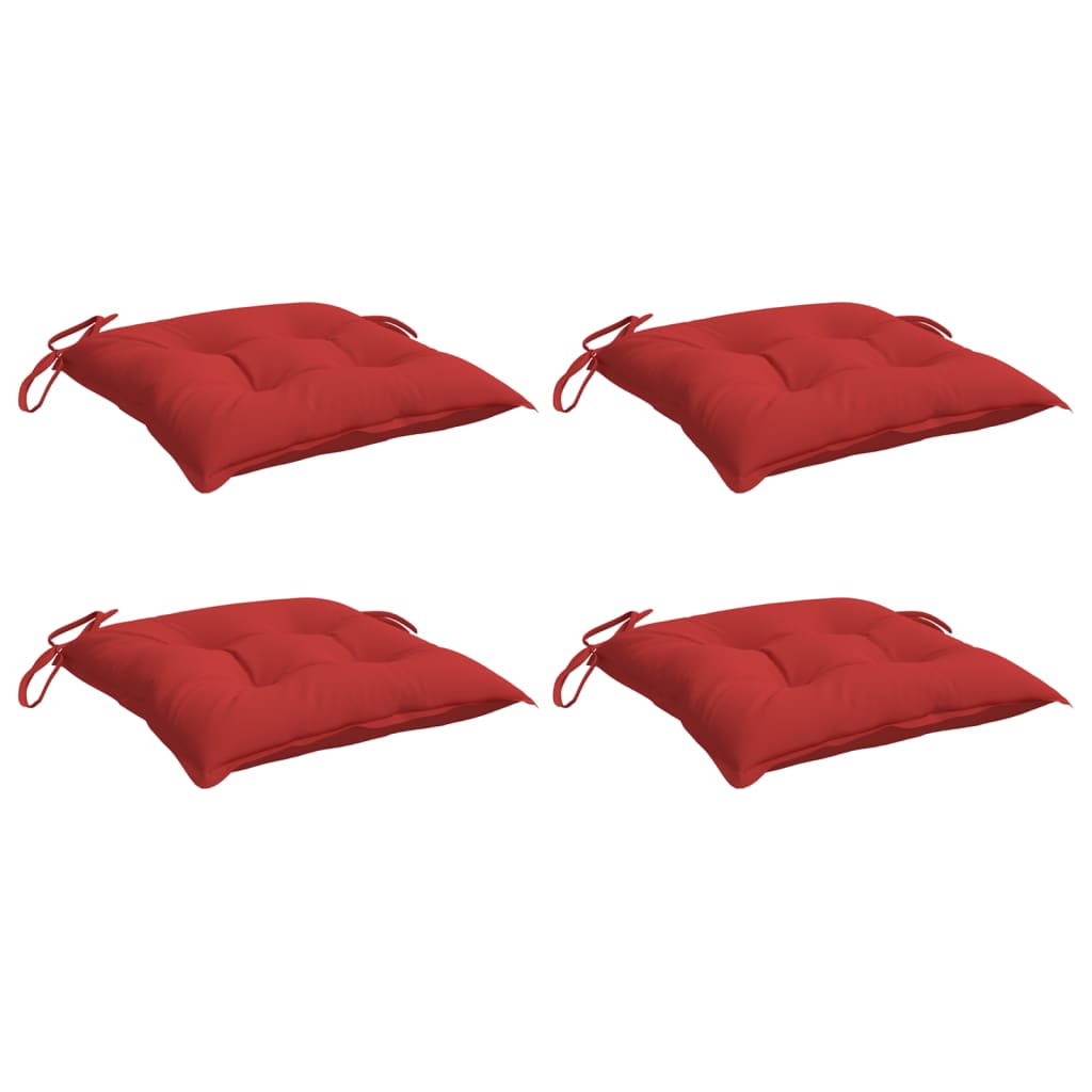 Coussins de palette lot de 4 rouge 50x50x7 cm tissu oxford