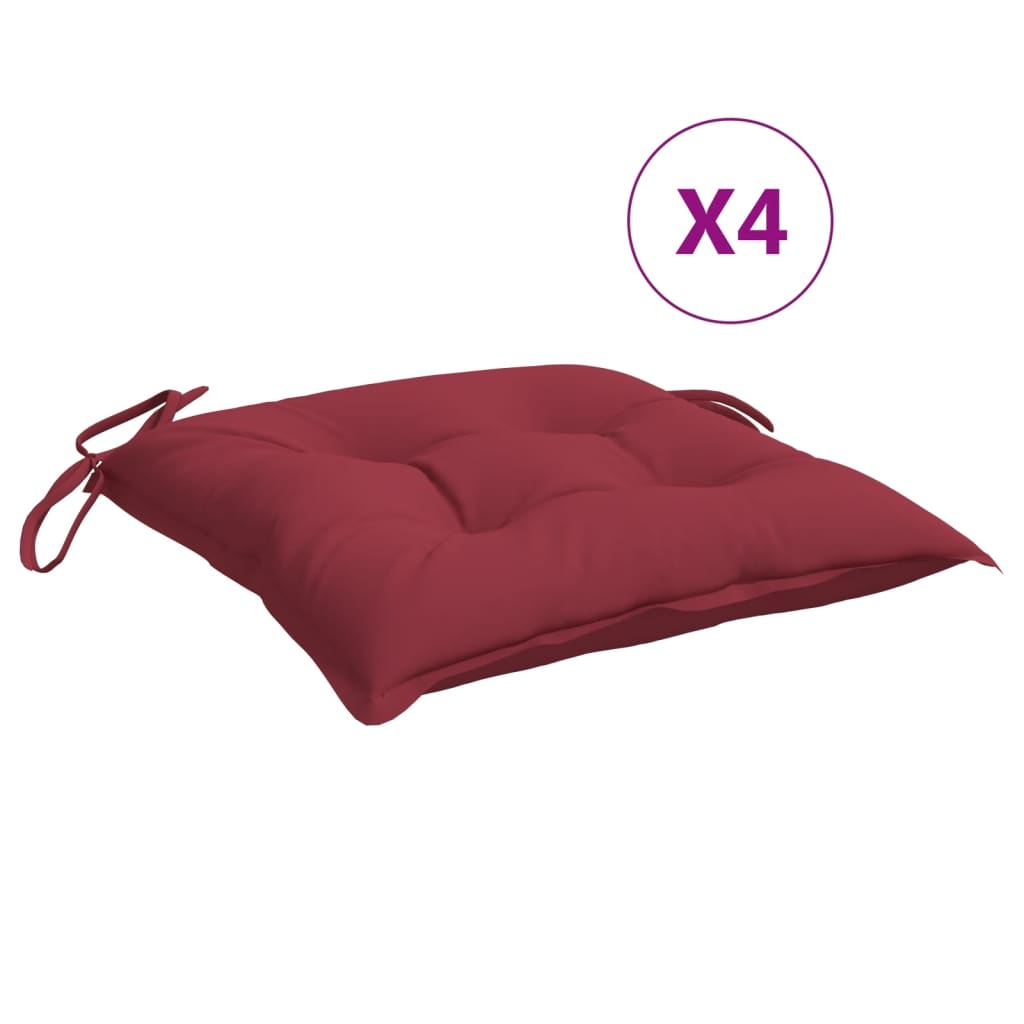 Pallet cushions set of 4 burgundy red 50x50x7 cm