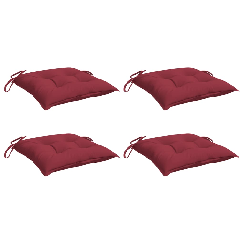 Pallet cushions set of 4 burgundy red 50x50x7 cm