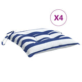 Chair cushions set of 4 blue white stripes 50x50x7 cm