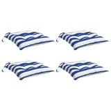 Chair cushions set of 4 blue white stripes 50x50x7 cm