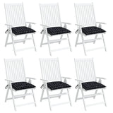 Chair cushions set of 6 black squares 50x50x7 cm